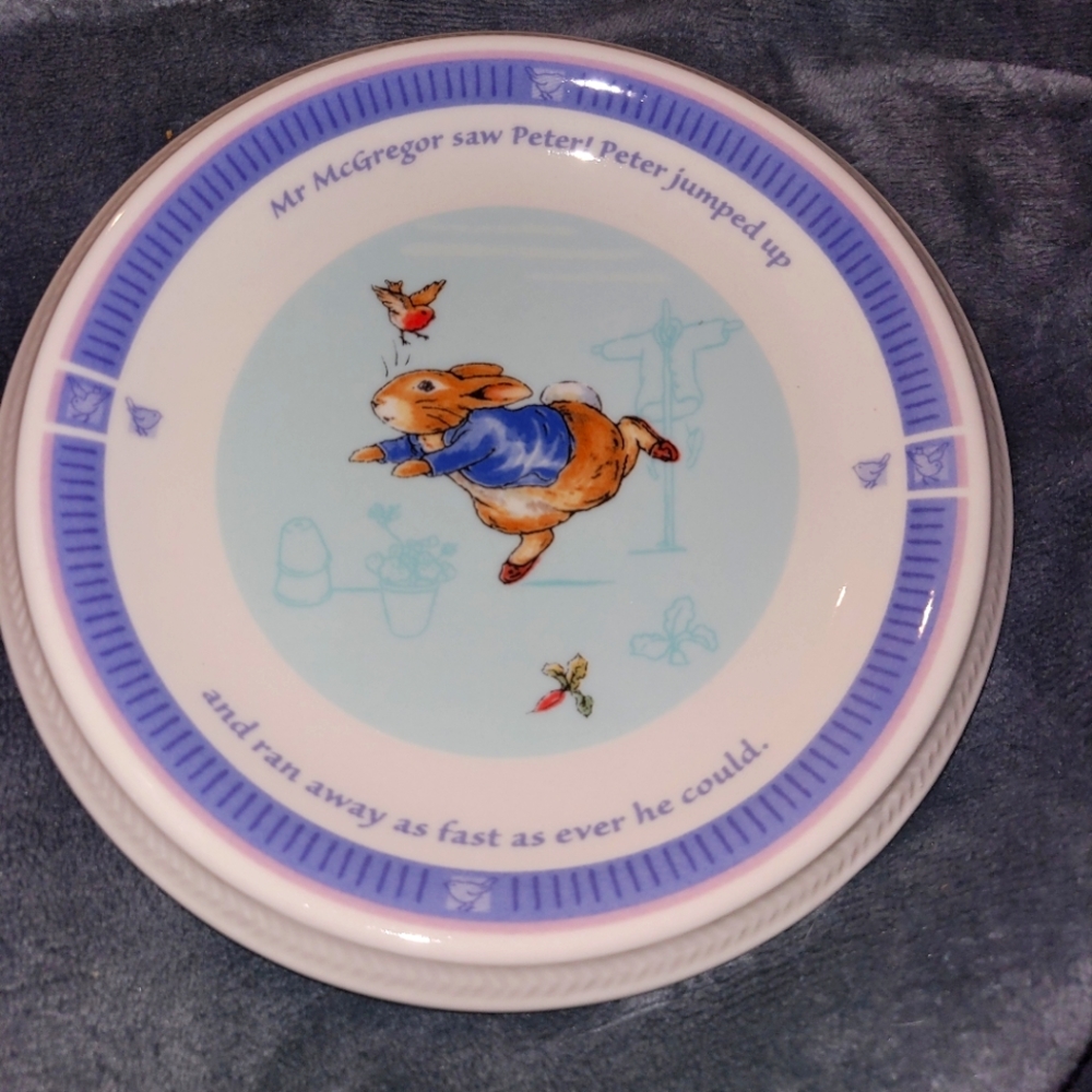 2001 Wedgewood Peter Rabbit collection small plate set of 3